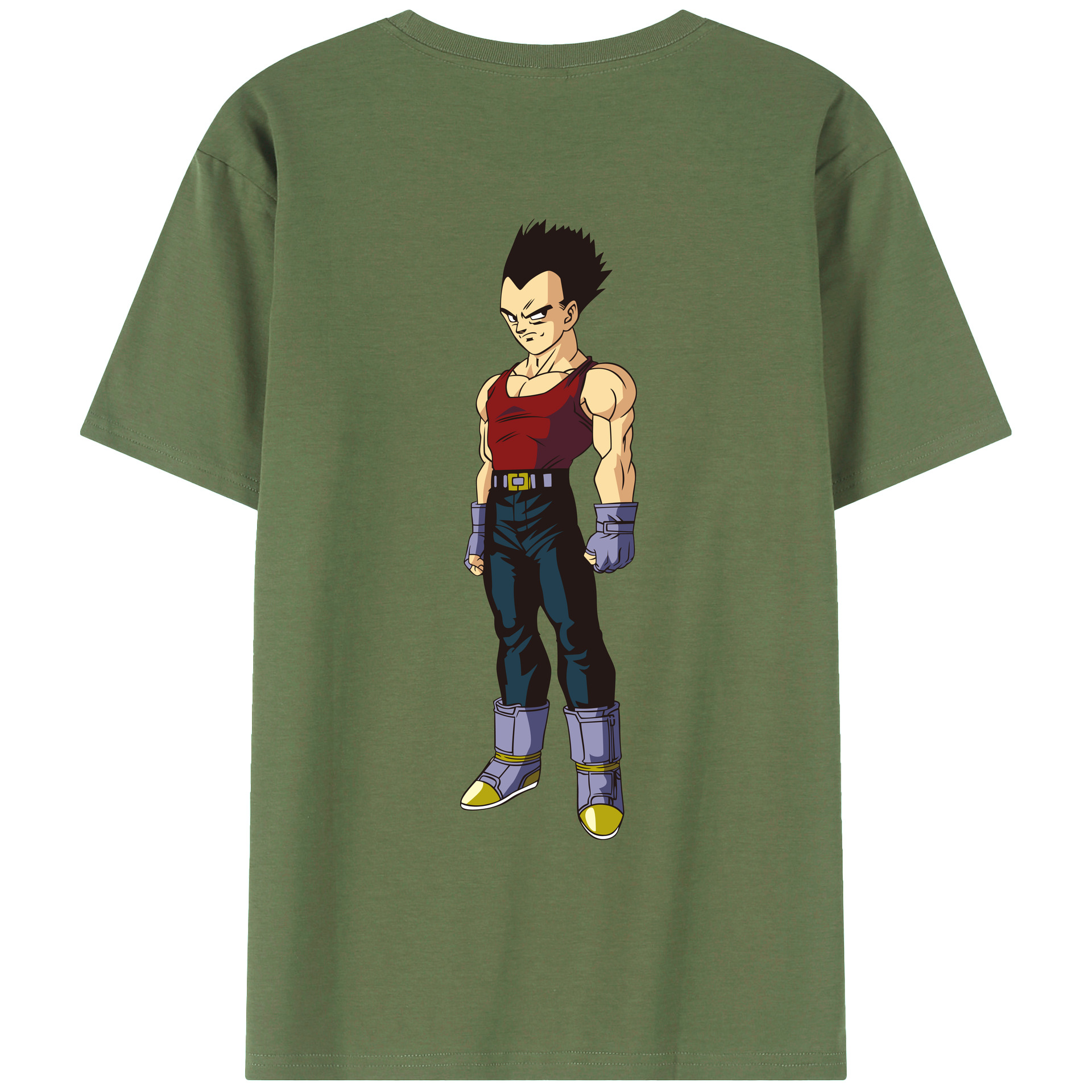 （画像用） ドラゴンボール ベジータ四世（Bejīta Yonsei）DRAGON BALL Vegeta IV 綿100％ メンズ半袖Tシャツ（バックプリント） 通気性